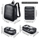 TheLAShop Black Leather Makeup Backpack Lightweight for Makeup Artist Image