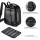 TheLAShop Black Leather Makeup Backpack Lightweight for Makeup Artist Image