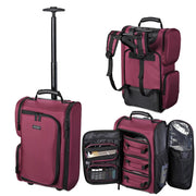 TheLAShop Rolling Backpack with Pouches Makeup Artist Case, Beet Red Image