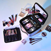 TheLAShop Iridescent Makeup Case with Mirror Brush Holder