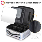 TheLAShop Iridescent Makeup Case with Mirror Brush Holder