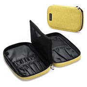 TheLAShop Makeup Brush Belt Pouch with Zip & Handle 17 Pockets, Rococo Yellow Image