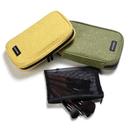 TheLAShop Makeup Brush Belt Pouch with Zip & Handle 17 Pockets, Rococo Combo Image