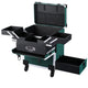 TheLAShop Rolling Makeup Case with Trays & Drawer Forest Green Image