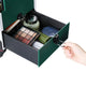 TheLAShop Rolling Makeup Case with Trays & Drawer Forest Green Image