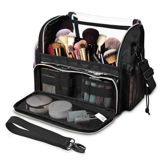 TheLAShop Makeup Case with Acrylic Makeup Brush Holder