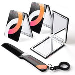 TheLAShop Rectangle Mini Compact Mirror 2x Magnifier with Comb 3ct/Pack Image