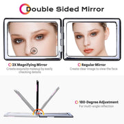 TheLAShop Rectangle Mini Compact Mirror 2x Magnifier with Comb 3ct/Pack Image