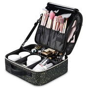 TheLAShop Glitter Makeup Case Brush Organizer with Lid & Dividers Image