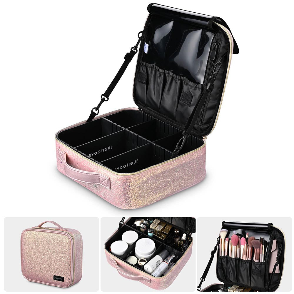 TheLAShop Glitter Lipstick Bag with Mirror for Double Lipsticks