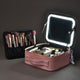 TheLAShop 10" Makeup Case with Lighted Mirror Brush Holder w/ Lid