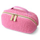 TheLAShop Large Cosmetic Bag Brush Holder with Compartments, Pink Image