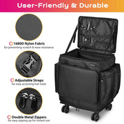 TheLAShop 2in1 Rolling Hairstylist Travel Case with Barber Bag