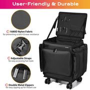 TheLAShop Rolling Hairstylist Travel Bag 1680D Nylon Tools Organizer Image