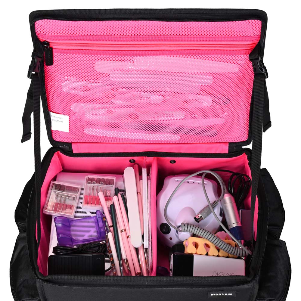 TheLAShop Barbie Pink Rolling Makeup Case Nail Artist Case with