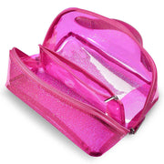 TheLAShop Waterproof Makeup Bag Organizer Glitter Brush Holder, Barbie Pink Image