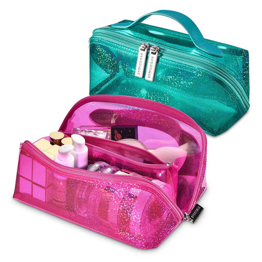 TheLAShop Waterproof Makeup Bag Organizer Glitter Brush Holder