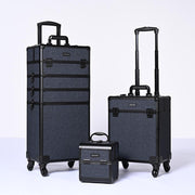 TheLAShop Rolling Makeup Case Set(3) - Mermaid, Rococo, CoyoteButtes, ForgetMeNot, Art Deco, Rococo Midnight Image