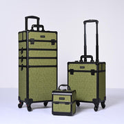 TheLAShop Rolling Makeup Case Set(3) - Mermaid, Rococo, CoyoteButtes, ForgetMeNot, Art Deco, Rococo Moss Image