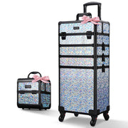 TheLAShop Rolling Makeup Case Set(2) - Mermaid, Rococo, CoyoteButtes, ForgetMeNot, Art Deco, Mermaid Silver Image