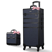 TheLAShop Rolling Makeup Case Set(2) - Mermaid, Rococo, CoyoteButtes, ForgetMeNot, Art Deco, Rococo Midnight Image