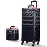 TheLAShop Rolling Makeup Case Set(2) - Mermaid, Rococo, CoyoteButtes, ForgetMeNot, Art Deco, Mermaid Black Image