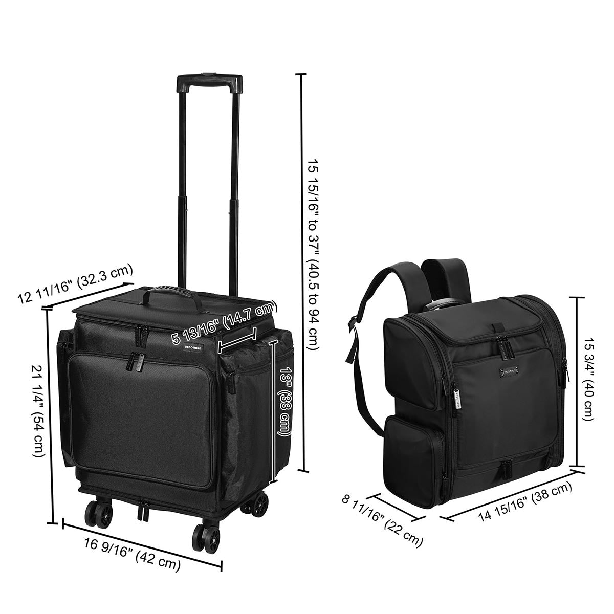 TheLAShop 2in1 Rolling Hairstylist Travel Case with Barber Bag TheLAShop 2in1 Rolling Hairstylist Travel Case with Barber Bag