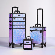 TheLAShop Rolling Makeup Case Set(3) - Mermaid, Rococo, CoyoteButtes, ForgetMeNot, Art Deco Image