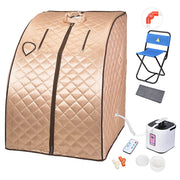 TheLAShop Portable Sauna Tent Steam SPA w/ Chair Remote 2L, Champagne Image