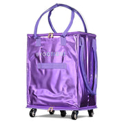 TheLAShop Large Rolling Tote Bag for Event Planner, Teacher, Artist, 16in DuskViolet Image