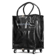 TheLAShop Large Rolling Tote Bag for Event Planner, Teacher, Artist, 16in MidnightGlitz Image