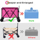 TheLAShop 225L 42" Folding Wagon with Brakes Collapsible Grocery Cart