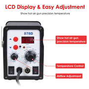 TheLAShop Lead Free Hot Air & Hot Iron 2in1 SMD Rework Soldering Station Image