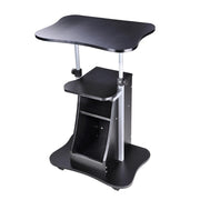 TheLAShop Rolling Laptop Desk with Storage Cart Adjustable Height