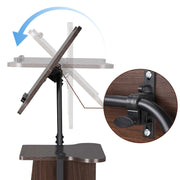 TheLAShop Rolling Laptop Desk with Storage Cart Adjustable Height Image