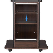 TheLAShop Rolling Laptop Desk with Storage Cart Adjustable Height Image