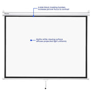 TheLAShop 72" Projector Screen Manual Pull Down 4:3 (57"x43")