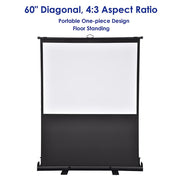 TheLAShop Floor Stand Pull Up Portable Projector Screen 60" 4:3 Image