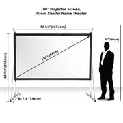 TheLAShop 100" 16:9 Portable Outdoor Projector Screen w/ Frame Freestanding Bag Image