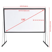 TheLAShop Portable Outdoor Projector Screen w/ Stand 120" 16:9 Image