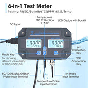 TheLAShop 6 in 1 Water testing Meter - ph temp tds ec s.g salt Image