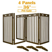 TheLAShop 4-Panel 80x36 Folding Gate-n-Crate Convertible Pet Gate Barrier Image