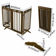 TheLAShop 4-Panel 80x36 Folding Gate-n-Crate Convertible Pet Gate Barrier Image