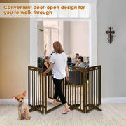 TheLAShop 4-Panel 80x36 Folding Gate-n-Crate Convertible Pet Gate Barrier Image