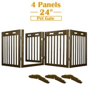 TheLAShop 4-Panel 80x24 Folding Gate-n-Crate Convertible Pet Gate Barrier Image