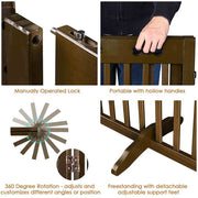 TheLAShop 3-Panel 60x36 Folding Gate-n-Crate Convertible Pet Gate Barrier Image