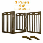 TheLAShop 3-Panel 60x24 Folding Gate-n-Crate Convertible Pet Gate Barrier Image