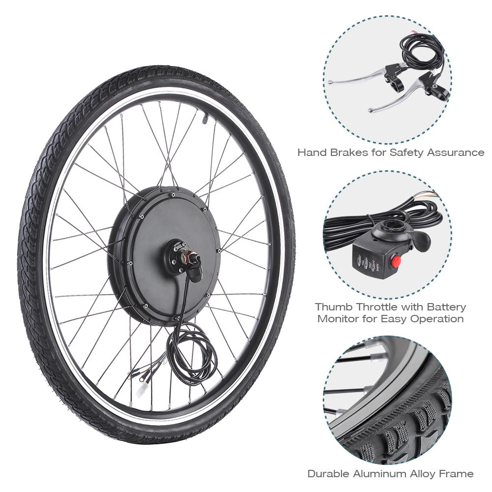 1000 watt electric bicycle conversion kit TheLAShop 48v 1000w 26 Inch Front/ Rear Electric Bicycle Motor Convers