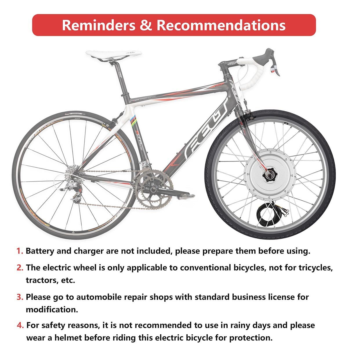 TheLAShop 36v 750W 24in Front Wheel Electric Bicycle E-Bike Motor Kit TheLAShop 36v 750W 24in Front Wheel Electric Bicycle E-Bike Motor Kit