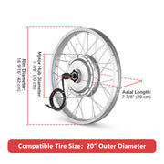 TheLAShop 36v 750W 20in Rear Wheel Electric Bicycle E-Bike Motor Kit Image